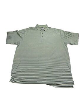 FootJoy Mens XXL Golf Polo Shirt Classic Fit Blue/Green Striped